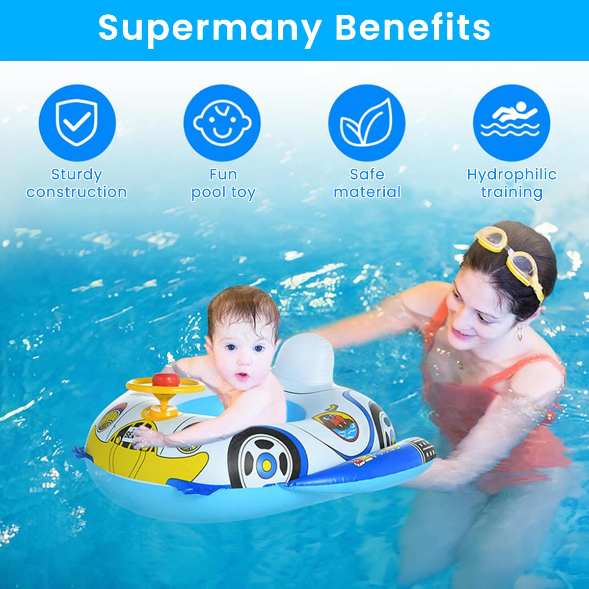 Proberos Swimming Tube for Kids Under 12kg, Baby Swimming Tube, Inflatable PVC Float Seat Toy for Swimming Pool, Safe Anti-flip Over Pool Float Seat Proberos Swimming Tube for Kids Under 12kg, Baby Swimming Tube, Inflatable PVC Float Seat Toy for Swimming Pool, Safe Anti-flip Over Pool Float Seat
